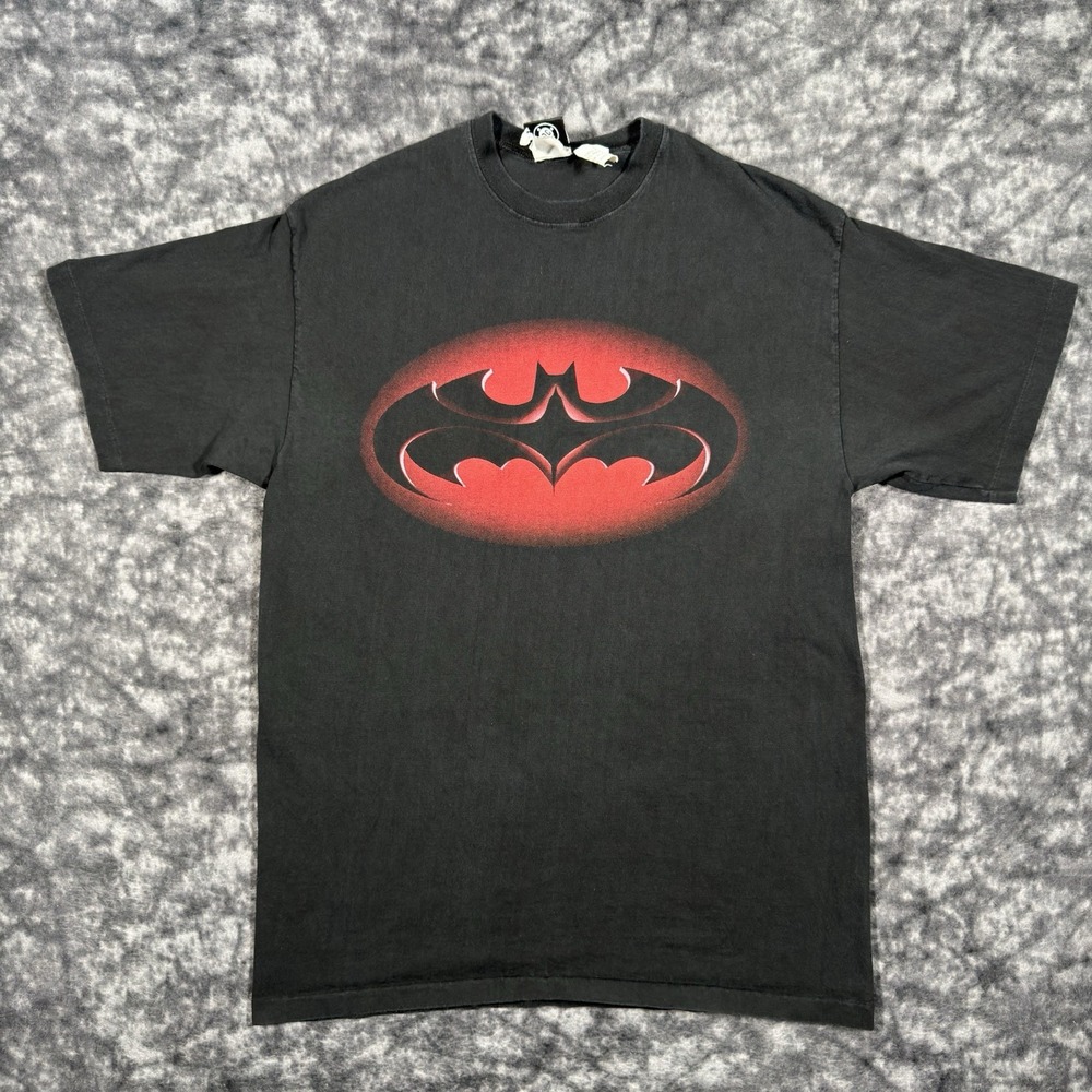 Vintage Batman & Robin TShirt Mens Size L 1996 DC Comics Black Single Stitch